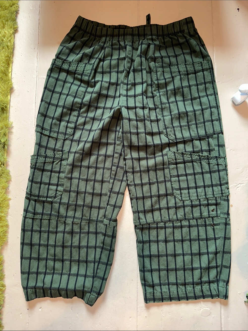 BDG Olive Green Windowpane Cargo Pants